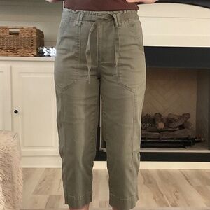 Democracy Sage Green paper bag style crop pants